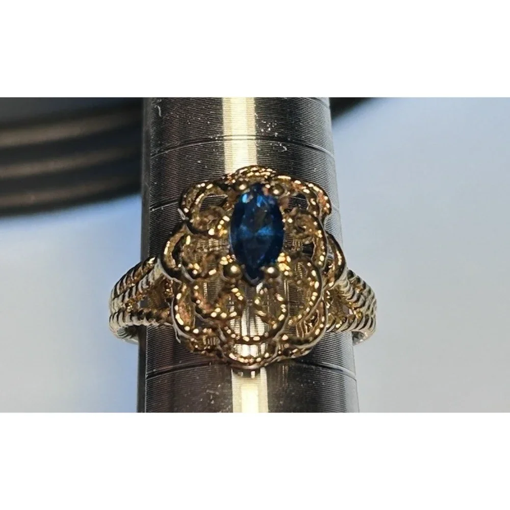 Costume Jewelry Blue Stone Ring Size 8.5